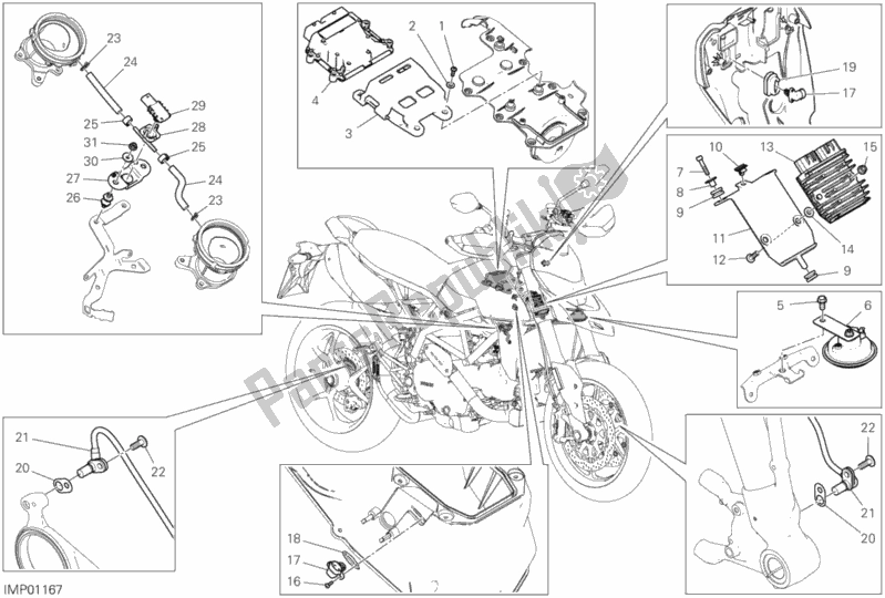 Toutes les pièces pour le 12c - Appareils électriques du Ducati Hypermotard 950 SP 2019